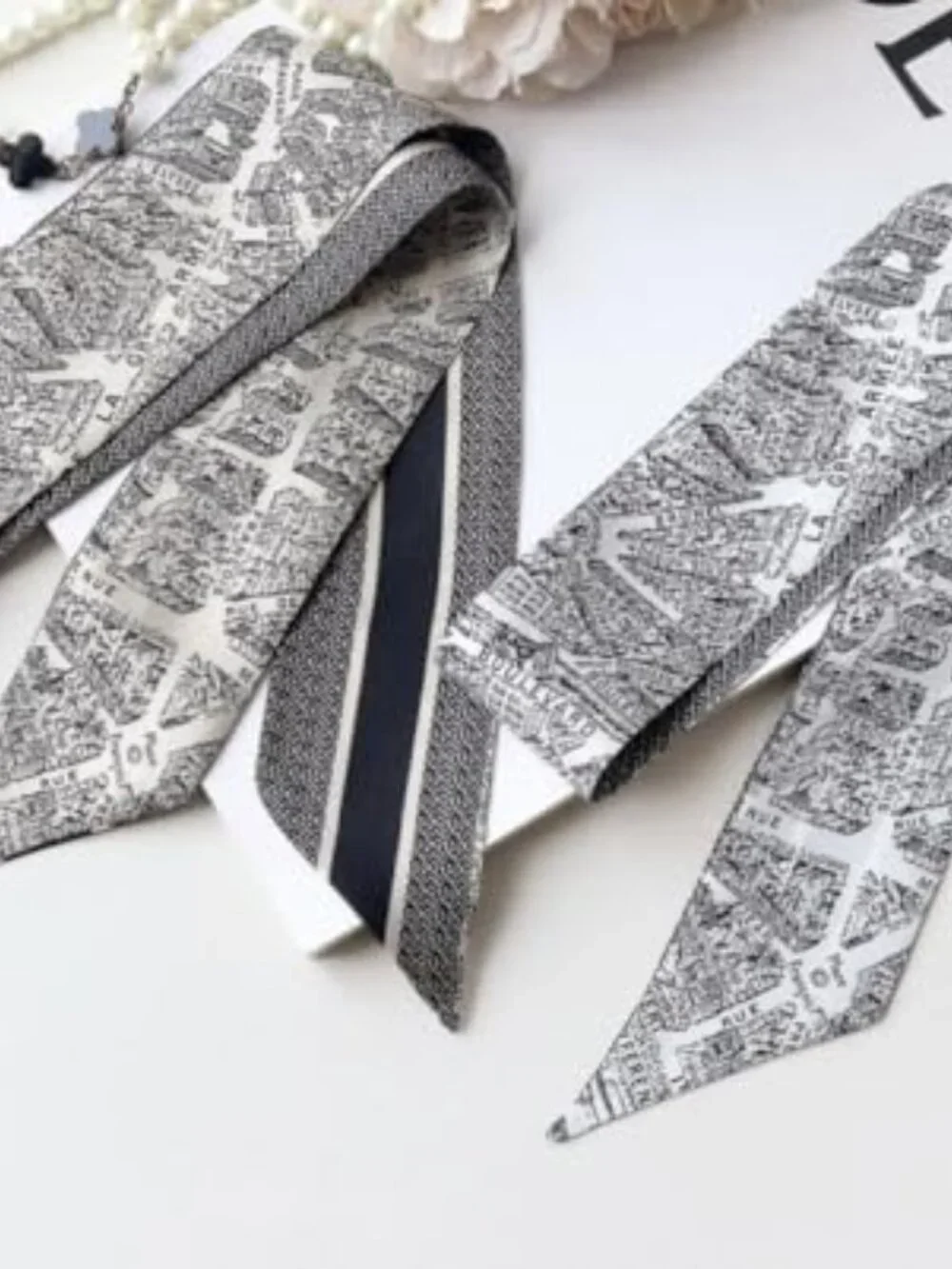 100% Mulberry Silk Scarf Hair Ribbon Handbag Wrap Tie Neckerchief for Women